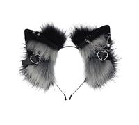 JTQYFI Punk Cute Ears Cosplay Hair Hoop With Dangle Jewelry Woman Teens Headband For Live Broadcast Carnivals Hairband For Woman Lovely Cartoon Animals Ear Shaped Decorative Cute Colorful
