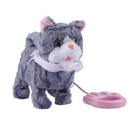 JTQYFI Safe Soft Plush Voice Electronic Toy with Light for Toddler Learning Entertainment Remote Control Cats Walking Animal Toy