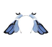 JTQYFI Soft Bendable Frame Devil Horn Hairband Realistic Faux Furs Animal Ear Roleplay Costume Accessory For Halloween Event Fantasy Creature Animal Ear Headpiece