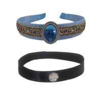 JTQYFI Sparkling Pearls Headband And Choker Costume Accessory For Children Birthday Parties And School Event Dressingup Props Pretend Play Costume Set