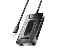 JTQYFI Type C Docking Station With 1000Mbps Ethernet Transmission Usb PD100W PD3.0 For DS7 Earphones Adapter USB Expansion Dock