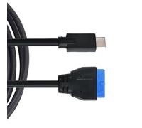 JTQYFI USB C Extension Data Cable 5Gbps Type C Male To IDC20P Female Front Panel Header Adapter Cord Flexible Replacement