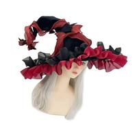 JTQYFI Witch Hat for Halloween Costume Adjustable Elastic Headbands Breathable Polyester Caps Portable Folding Design for Adults and Kids Halloween Witch Headwear