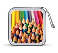 JTREHY 40 Sheets Capacity CD Case Storage Bag,Colorful Paintbrush Printed Portable Zipper CD DVD Case Holder Large Capacity CD Wallet for Car, Home, Office, Games Disc, Audio Music
