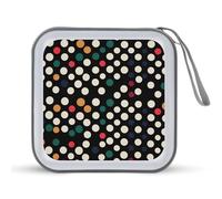 JTREHY 40 Sheets Capacity CD Case Storage Bag,Polka Dot Printed Portable Zipper CD DVD Case Holder Large Capacity CD Wallet for Car, Home, Office, Games Disc, Audio Music