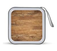 JTREHY 40 Sheets Capacity CD Case Storage Bag,Retro Rough Oak Wall Printed Portable Zipper CD DVD Case Holder Large Capacity CD Wallet for Car, Home, Office, Games Disc, Audio Music