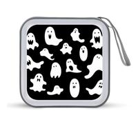 JTREHY - 40 Sheets CD Storage Bag Zipper Portable Gothic Halloween Print Portable CD DVD Storage Bag Large Capacity CD Wallet for Car Home Office
