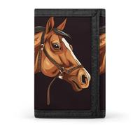 JTREHY Brown Horse Wallet Fashion Compact With Zipper Purse Convenient to Carry Three Fold Wallet for Adult