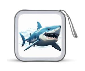 JTREHY - CD Storage Case with 40 Sheets Portable Zipper Blue Shark Print Large Capacity CD DVD Case for Car Home Office Game Disc Audio Music