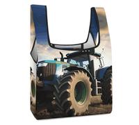 JTREHY Farm Tractor Shopping Bag Premium Fashion Foldable Grocery Bags Anti-cracking Waterproof Durable Totes for Women Travel, Gym Office Beach Gear