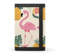 JTREHY Flamingos And Pineapples Wallet Fashion Compact With Zipper Purse Convenient to Carry Three Fold Wallet for Adult