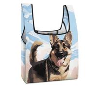 JTREHY German Shepherd Dog Lovers Shopping Bag Premium Fashion Foldable Grocery Bags Anti-cracking Waterproof Durable Totes for Women Travel, Gym Office Beach Gear