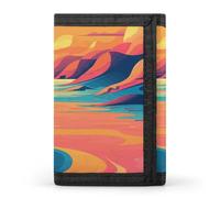 JTREHY Hand Drawn Painting Wallet Fashion Compact With Zipper Purse Convenient to Carry Three Fold Wallet for Adult