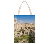 JTREHY Israel at The Tower of David Canvas Tote Exquisite Canvas Handbag Single Shoulder Cloth Totes Lightweight Shopping Bags for Travel Work Gift