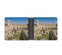 JTREHY Israel at The Tower of David Wallet Compact Bifold Luxury Leather Pocket Wallet Fashion Mini Purse with ID Window