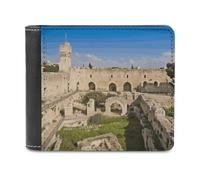 JTREHY Israel at The Tower of David Wallet PU Leather Mens Bifold Wallet Slim Wallets with Multiple Card Slots Pocket Billfold