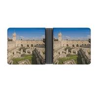 JTREHY Israel at The Tower of David Wallet Slim Billfold Extra Capacity Bifold Wallet with Multiple Card Slots Men Billfold