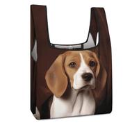 JTREHY Ovely Pet Dog Beagle Shopping Bag Premium Fashion Foldable Grocery Bags Anti-cracking Waterproof Durable Totes for Women Travel, Gym Office Beach Gear