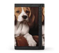 JTREHY Ovely Pet Dog Beagle Wallet Trifold Wallet for Men Ultra Slim Minimalist Purse Wallet Credit Card Holder