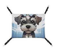 JTREHY Pet Hammock,Adorable Schnauzer Printed Adjustable Hanging Cat Bed for Cats Small Dogs Rabbits Or Other Small Animals with Metal Hooks