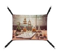 JTREHY Pet Hammock,Chemistry Lab Printed Adjustable Hanging Cat Bed for Cats Small Dogs Rabbits Or Other Small Animals with Metal Hooks