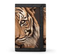 JTREHY Tiger Head Wallet Fashion Compact With Zipper Purse Convenient to Carry Three Fold Wallet for Adult