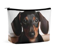 JTREHY Women's Cosmetic Bag,Cute Wiener Sausage Dog Printed Large Capacity Portable with Zipper Toiletry Bag Storage Bag,Waterproof Travel Wallet for Women And Girls Gifts, Cute Wiener Sausage Dog,
