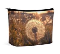 JTREHY Women's Cosmetic Bag,Dandelions at Sunset Printed Large Capacity Portable with Zipper Toiletry Bag Storage Bag,Waterproof Travel Wallet for Women And Girls Gifts, Dandelions at Sunset,