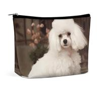 JTREHY Women's Cosmetic Bag,French Poodle Printed Large Capacity Portable with Zipper Toiletry Bag Storage Bag,Waterproof Travel Wallet for Women And Girls Gifts, French Poodle, 6.8*2.3*5.9 IN