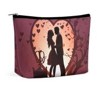 JTREHY Women's Cosmetic Bag,Kissing Silhouette Printed Large Capacity Portable with Zipper Toiletry Bag Storage Bag,Waterproof Travel Wallet for Women And Girls Gifts, Kissing Silhouette, 6.8*2.3*5.9