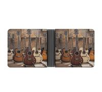 JTREWBV PU Leather Wallet for Men,Print Bifold Wallet,Slim Minimalist Front Pocket Wallets,Thin & Stylish,Double-Sided Pattern