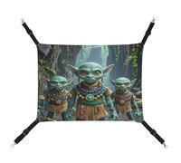 JTREWBV Small Animal Hanging Hammock Goblin Print Hanging Pet Hammocks Cage Hammock Beds with Adjustable Straps And Metal Hooks