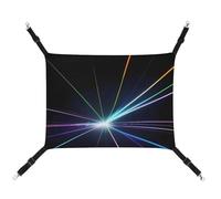 JTREWBV Small Animal Hanging Hammock Laser Light Print Hanging Pet Hammocks Cage Hammock Beds with Adjustable Straps And Metal Hooks