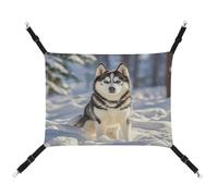 JTREWBV Small Animal Hanging Hammock Wolf in The Snow Print Hanging Pet Hammocks Cage Hammock Beds with Adjustable Straps And Metal Hooks