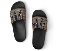 JTREWBV Summer Slippers for Women And Men African Elephant Print PVC Home Slippers Shower Shoes Bathroom Sandals, Non-Slip, Easy to Clean