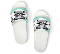 JTREWBV Summer Slippers for Women And Men Cartoon Cute Raccoon Print PVC Home Slippers Shower Shoes Bathroom Sandals, Non-Slip, Easy to Clean