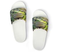 JTREWBV Summer Slippers for Women And Men Cute Frog Print PVC Home Slippers Shower Shoes Bathroom Sandals, Non-Slip, Easy to Clean