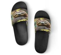 JTREWBV Summer Slippers for Women And Men Cute Funny Sloth Print PVC Home Slippers Shower Shoes Bathroom Sandals, Non-Slip, Easy to Clean