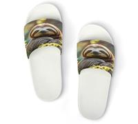 JTREWBV Summer Slippers for Women And Men Cute Funny Sloth Print PVC Home Slippers Shower Shoes Bathroom Sandals, Non-Slip, Easy to Clean