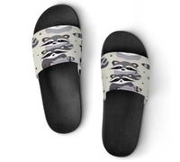 JTREWBV Summer Slippers for Women And Men Cute Raccoon Print PVC Home Slippers Shower Shoes Bathroom Sandals, Non-Slip, Easy to Clean