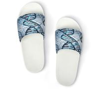 JTREWBV Summer Slippers for Women And Men DNA Genetic Helix Print PVC Home Slippers Shower Shoes Bathroom Sandals, Non-Slip, Easy to Clean