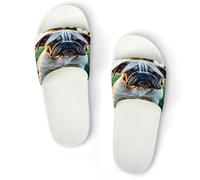 JTREWBV Summer Slippers for Women And Men English Bulldogs Print PVC Home Slippers Shower Shoes Bathroom Sandals, Non-Slip, Easy to Clean