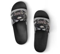 JTREWBV Summer Slippers for Women And Men English Bulldogs Print PVC Home Slippers Shower Shoes Bathroom Sandals, Non-Slip, Easy to Clean