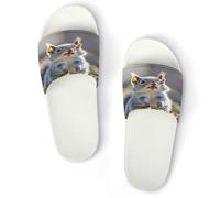 JTREWBV Summer Slippers for Women And Men Funny Cute Squirrel Print PVC Home Slippers Shower Shoes Bathroom Sandals, Non-Slip, Easy to Clean