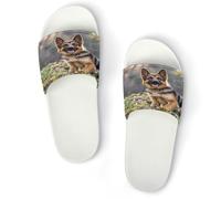 JTREWBV Summer Slippers for Women And Men German Shepherd Dog Print PVC Home Slippers Shower Shoes Bathroom Sandals, Non-Slip, Easy to Clean