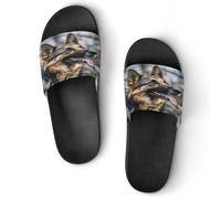 JTREWBV Summer Slippers for Women And Men German Shepherd Dog Print PVC Home Slippers Shower Shoes Bathroom Sandals, Non-Slip, Easy to Clean