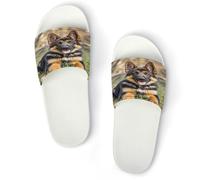 JTREWBV Summer Slippers for Women And Men German Shepherd Print PVC Home Slippers Shower Shoes Bathroom Sandals, Non-Slip, Easy to Clean