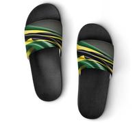 JTREWBV Summer Slippers for Women And Men Jamaica Flag Print PVC Home Slippers Shower Shoes Bathroom Sandals, Non-Slip, Easy to Clean