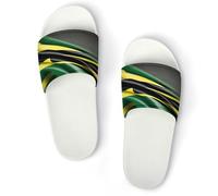 JTREWBV Summer Slippers for Women And Men Jamaica Flag Print PVC Home Slippers Shower Shoes Bathroom Sandals, Non-Slip, Easy to Clean