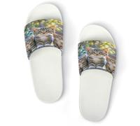 JTREWBV Summer Slippers for Women And Men Kittens Family Cats Print PVC Home Slippers Shower Shoes Bathroom Sandals, Non-Slip, Easy to Clean